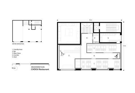 Gallery of Chooji Restaurant / Admun studio - 28 Mezzanine Cafe, Mezzanine Floor Ideas, Mezzanine Ideas, Cafe Plan, Studio Floor Plans, Bar Flooring, Studio Floor, Mezzanine Floor, Interior Design Plan