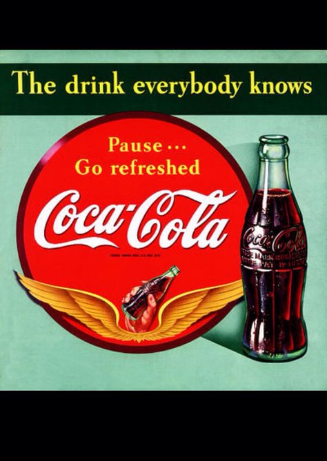 This is an example of bandwagon propaganda. Bandwagon is when people try to attract more people into doing/buying something simply because everyone else is doing it too. The picture says ,"The drink everybody loves". This is bandwagon because it says that everyone loves the coke product so more people should buy it. Bandwagon Effect, Advertisement Examples, Coca Cola Poster, Coke Ad, Logical Fallacies, Coca Cola Drink, Coca Cola Ad, Coke Cola, Coca Cola Vintage