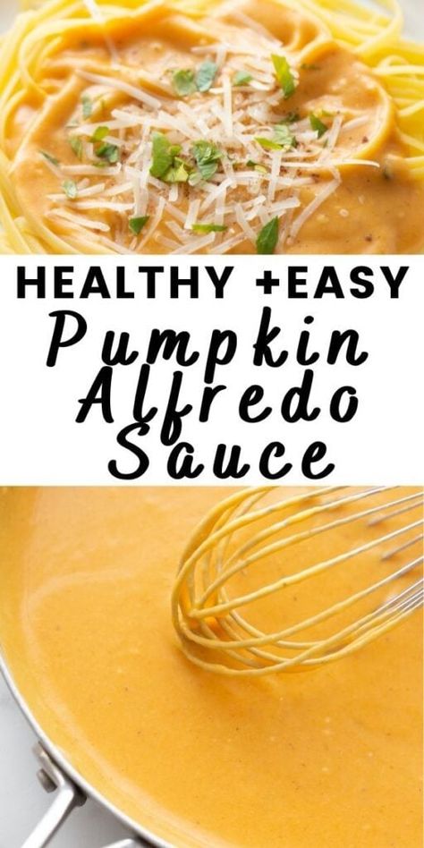 Healthy Pumpkin Pasta Sauce, Ikarian Recipes, Low Calorie Pasta Sauce, Creative Vegetables, Pumpkin Alfredo Pasta, Creamy Pasta Sauce Recipes, Pumpkin Alfredo Sauce, Healthy Alfredo Sauce, Pumpkin Alfredo