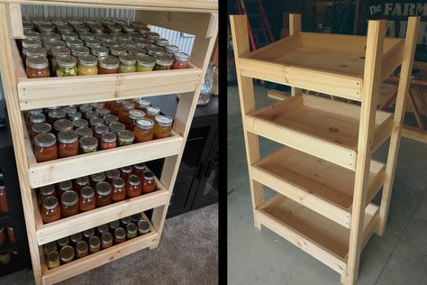 canning jar shelves Archives - Old World Garden Farms Diy Canning Storage, Jar Storage Ideas, Jar Shelves, Mason Jar Shelf, Canning Jar Storage, Diy Canning, Food Storage Rooms, Canning Rack, Mason Jar Storage