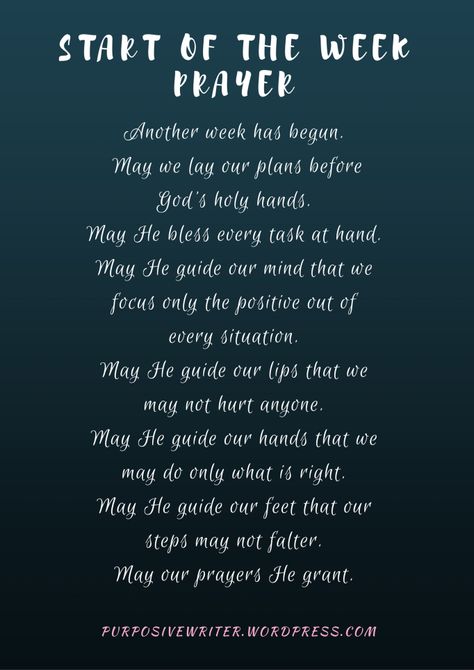 start of the week prayer New Week Prayer, Prayer For Work, Prayer Quotes Positive, Blessed Morning Quotes, Monday Prayer, Faith Sayings, Sunday Prayer, Morning Quotes For Friends, Blessed Week