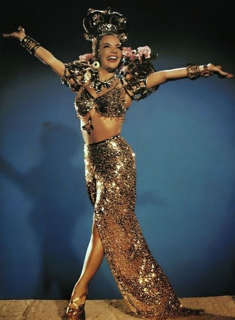 Carmen Miranda, Headpiece, Dancing, A Woman, Gold