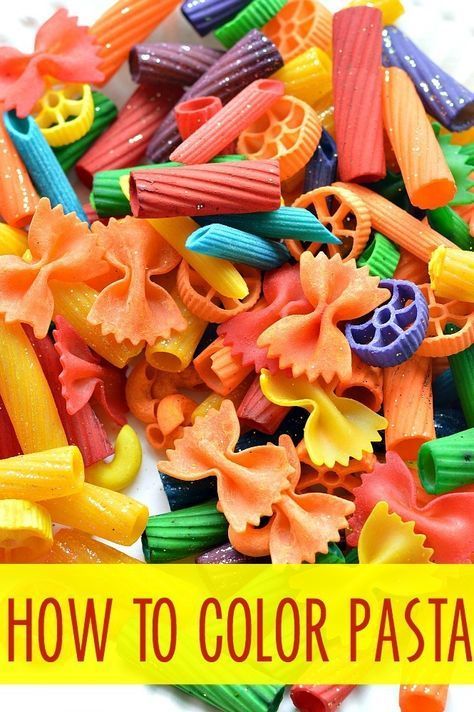 Dye Pasta, Pasta Crafts, Colored Pasta, Diy Kids Art, Sensory Bottle, Pasta Art, Toddler Art, Toddler Fun, Pasta Noodles