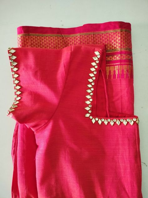 Kundan Work Blouses, Kundan Stone Work Blouse Designs, Chudithar Neck Designs, Kurti Neck Design, Stone Work Blouse, Churidar Neck, Blouse Designs High Neck, Churidar Neck Designs, Kurti Neck