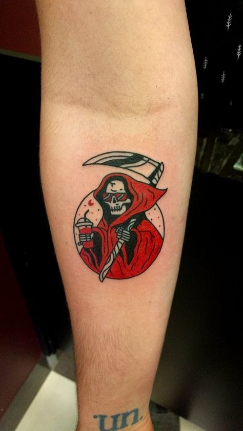 Tato Tradisional, See Tattoo, Grim Reaper Tattoo, Reaper Tattoo, Tattoo For Son, Geniale Tattoos, Spooky Tattoos, Aesthetic Tattoo, Skull Tattoos