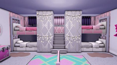 How To Create Bunk Beds Using Platforms in The Sims 4 – Snarky Sims Nook Bed, Sims 4 Loft, 4 Bunk Beds, Sims 4 Beds, Lotes The Sims 4, Sims 4 Bedroom, Sims 4 House Plans, Sims 4 House Building, Cool Bunk Beds