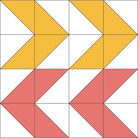 Free tutorial on how to make the Double Arrows Quilt Block from simple half-square triangle patchwork blocks. Windmill Quilt Block, Windmill Quilt, Hst Blocks, Quilt Math, Triangle Patchwork, Quilt Block Of The Month, Pumpkin Quilt, Arrow Quilt, Quilt Cards