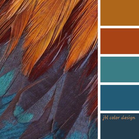 Copper Teal Color Scheme, Blue And Rust Color Palette, Color Palette Copper, Copper Colour Palette, Orange Inspiration, Burnt Orange Decor, Halloween Color Palette, Autumn Deep, Colour Swatches