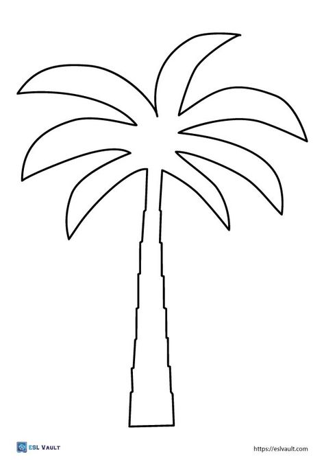 tree outline templates Palm Tree Template Free Printable, Palm Tree Cutout, Palm Tree Drawing Sketches, Easy Stencil Patterns Free Printable, Printable Pizza Toppings, Palm Tree Template, Easy Stencil Patterns, Palm Drawing, Palm Tree Outline