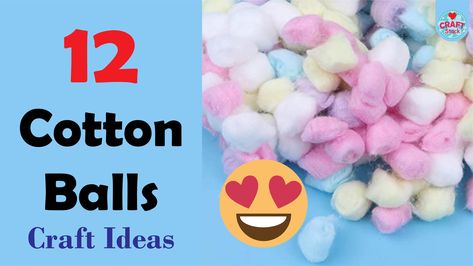 Craft With Cotton Balls, Craft With Cotton, Cotton Ball Snowman, Cotton Ball Crafts, Rabbit Craft, Craft Bird, Ball Craft, Reuse Crafts, Bunny Diy