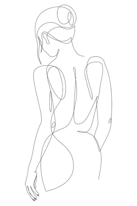 One Line Figure Drawing, Free Woman Drawing, One Line Body Art, Women Body Line Art Tattoo, Women Body Outline Tattoo, Line Art Design Graphics, Simple Woman Drawing, Line Art Body Shape, Women Outline Art