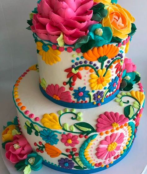 White Flower Cake Shoppe, Mexican Cake, Mexican Birthday Parties, Fiesta Cake, Pastel Cupcakes, Fiesta Birthday Party, Mexican Birthday, Fiesta Theme Party, Mexican Party Theme