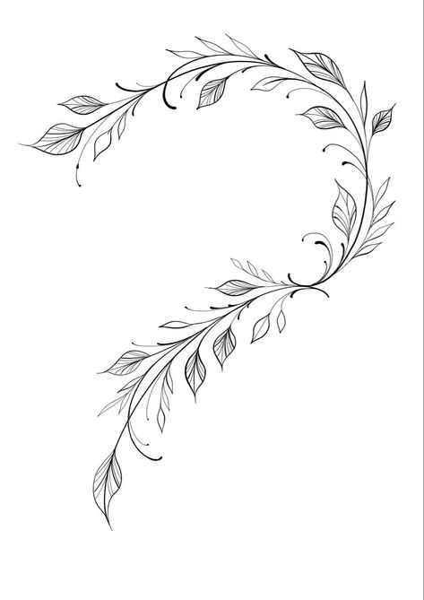 Vine Tattoo Stencil Simple, Floral Leaves Tattoo Design, Shoulder Vine Tattoo Stencil, Vines Line Art, Simple Leaf Tattoo Design, Vine Tattoo Designs For Women, Leaves From The Vine Tattoo, Leaves Bracelet Tattoo, Delicate Vine Tattoo