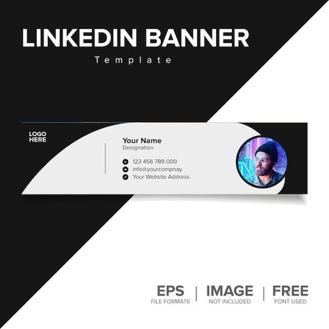 Linkedin Banner Design, Linkedin Cover Photo, Linkedin Cover, Cover Photo Design, Linkedin Banner, Banner Template Design, Graphics Designer, File Free, Photo Design