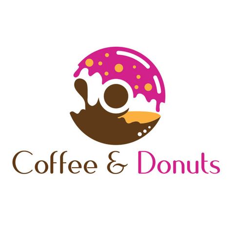 Donuts Logo, Background Chocolate, Donut Sign, Drink Cake, Cafe Icon, Bar Background, Banner Cartoon, Graphic Designer Studio, Store Stand