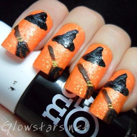 Witches Halloween Nails Diy, Witch Nails, Art Witch, Nail Board, Painted Nails, Witches Hat, Nails Halloween, Halloween Nail Designs, Halloween Nail