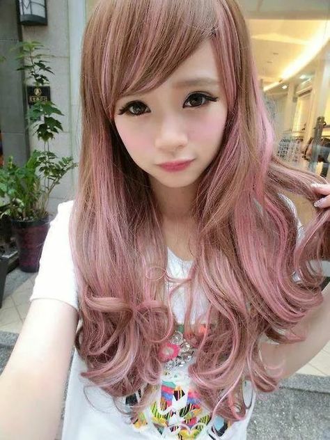 Cute Pelo Aesthetic, Side Bangs Hairstyles, Cute Haircuts, Dyed Hair Inspiration, Hair Jewels, Kawaii Hairstyles, Hair Clothes, Dye My Hair, Hair Dye Colors