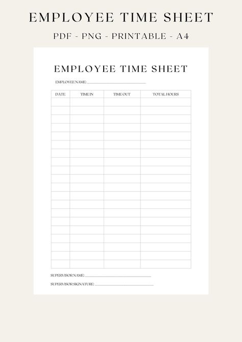 Time Cards Printable Employee, Work Time Sheet, Employee Information Sheet, Pc Shortcuts, Excel Timesheet Template, Time Sheet Printable Employee, Business Spreadsheets, Employee Time Sheet, Work Tracker