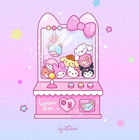 Sanrio Claw Machine, Claw Machine, Kawaii Illustration, Hello Kitty Iphone Wallpaper, Cute Kawaii Drawings, Kawaii Doodles, Sanrio Kuromi, Dessin Adorable, Kawaii Stickers