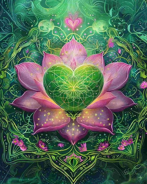 Mandala of heart chakra💚｜original spiritual artwork 🧚🏻original AI art combine with spirituality 👉commercial use unavailable #mandaladrawing #healingart #spiritualart #spiritualawakenings #spiritualhealing #arthealing #aiartist Chakras Artwork Spiritual, Heart Chakra Aesthetic, Heart Chakra Wallpaper, Visionary Art Spiritual Consciousness, Heart Chakra Art, Spiritual Chakras, Heart Mandala, Divine Feminine Art, Heart Sutra