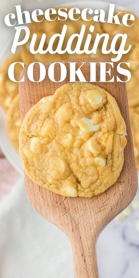 Lemon Pudding Cookies, Banana Pudding Cookies, Pudding Cookies Recipes, Easy Puddings, Cheesecake Pudding, Pudding Cookies, White Chocolate Cookies, Lemon Pudding, Crinkle Cookies