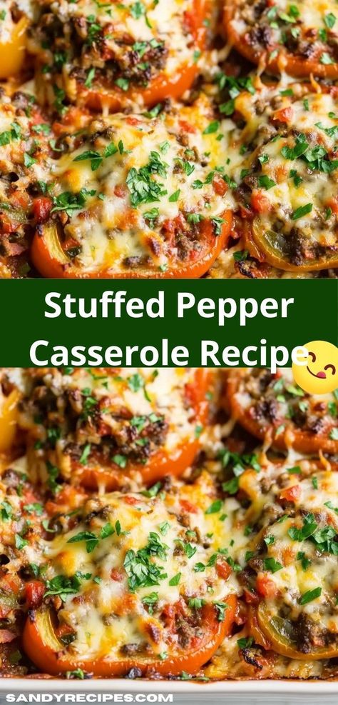 Craving a quick and delicious dinner? This Stuffed Pepper Casserole is the perfect solution. With minimal prep and simple ingredients, it’s an ideal choice for busy weeknights and family-friendly meals. Stuffed Peppers Casserole, Recipes By Ingredients, Pepper Casserole, Basil Pesto Recipes, Stuffed Pepper Casserole, Stuffed Pepper, Tasty Dinner, Pasta Casserole, Ground Beef Casserole