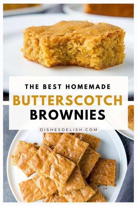 Delicious butterscotch brownies combining rich, caramelized sweetness with a soft, chewy texture. A perfect treat for any occasion and sure to become a favorite. Butterscotch Brownies Recipe, How To Make Butterscotch, Cutest Cupcakes, Butterscotch Brownies, Most Popular Desserts, Popular Desserts, Homemade Brownies, Mug Recipes, Butterscotch Chips