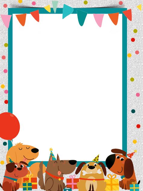 Dog Birthday Background, Dog Birthday Party Invitation, Dog Frame, Dog Christmas Photos, Dog Birthday Invitations, Cute Scrapbooks, Happy Birthday Dog, Pet Scrapbook, Dog Frames