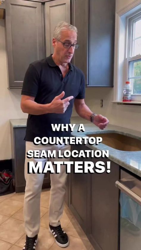 Your Countertop Seam Will Be Perfect After Watching This. Having a seam in your countertop is not unheard of. Understand the differences in seam locations so you can be prepared for your new countertop. Setting your expectations helps eliminate confusion and regret. Here is all you need to know to be prepared for new countertops. #Countertops #Granite #Quartz #Design #Reels #Viral. | Interior Trend Inc. | Interior Trend Inc. · Original audio Quartz Countertop Seams, Quartz Design, Countertops Granite, New Countertops, Hospital Interior, Interior Trend, Quartz Countertops, Kitchen Countertops, Be Prepared