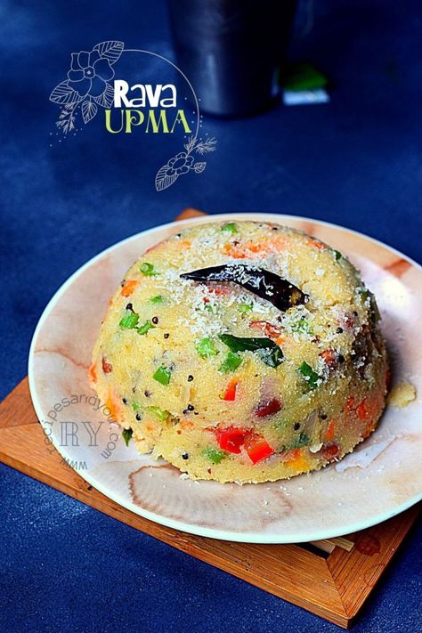 Rava Upma recipe| How to make rava upma | Vegan Recipe | Recipes & You Rava Upma Recipe, Dosa Chutney, Roasted Lentils, Rava Upma, Popular Breakfast Recipes, South Indian Breakfast Recipes, Upma Recipe, Coconut Chutney, Carrots And Potatoes