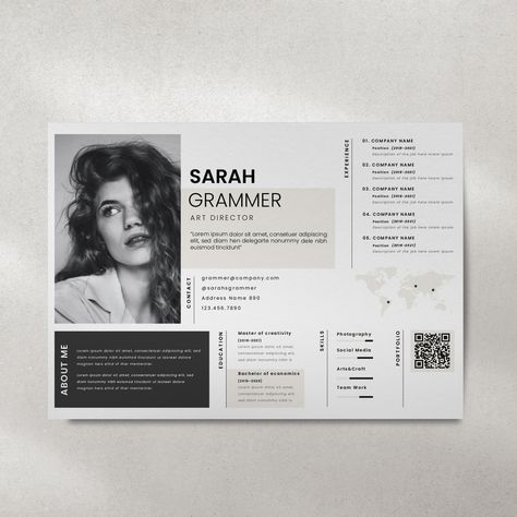 Cv Design Template Free, Photography Resume, Cv Website, Cv Original, It Cv, Cv Design Template, Resume Layout, Portfolio Resume, Creative Cv