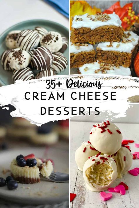 Cream Cheese Based Desserts, Easy Dessert Cream Cheese, Cream Cheese And Whipped Cream Desserts, Cream Cheese Treats, No Bake Desserts With Cream Cheese, Quick Desserts With Cream Cheese, Deserts Made With Cream Cheese, Easy Dessert Recipes With Cream Cheese, 8oz Cream Cheese Recipes