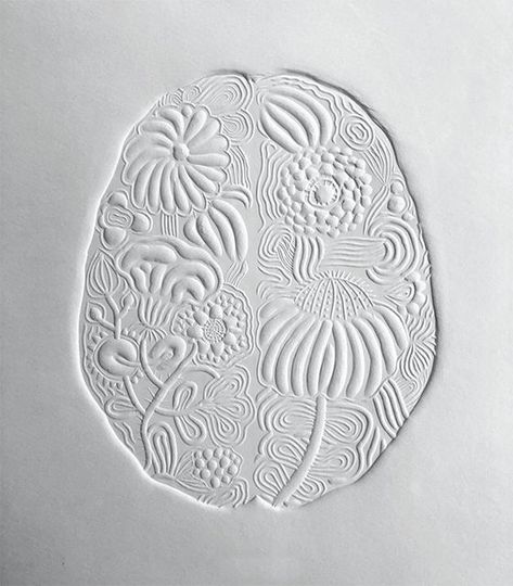 Elsa Mora, Badass Pictures, Textured Paper Art, Blind Embossing, Yin Yang Tattoos, Brain Art, The Human Brain, Anatomy For Artists, Paper Illustration