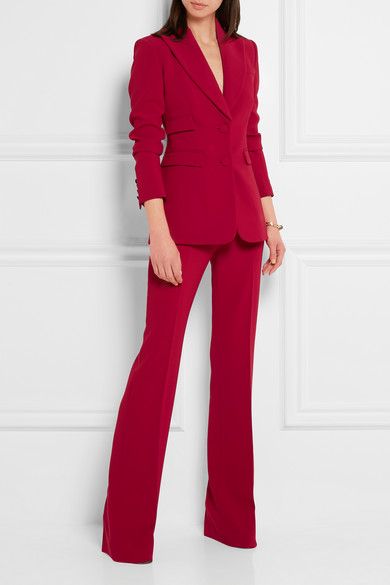 Red Trousers, Trouser Suit, Woman Suit Fashion, Pantsuits For Women, Red Suit, Business Outfit, Flared Pants, Sunday Night, Work Outfits Women