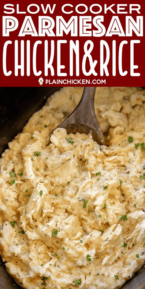 Parmesan Chicken Rice, Mixed Veggies, Easy Crockpot Dinners, Garlic Soup, Parmesan Chicken, Crockpot Dishes, Chicken And Rice, Crockpot Recipes Slow Cooker, Dinner Recipes Crockpot