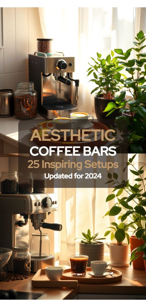 at-home coffee bar setups Coffee Bar Masculine, Personal Coffee Bar, Home Bar Minimalist, Breville Coffee Bar Ideas, Home Espresso Bar Setup, Coffee Bar Mid Century Modern, Home Espresso Bar Coffee Stations, Classy Coffee Bar, Home Barista Station