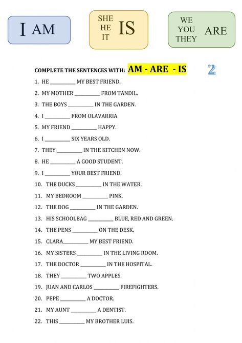 Am Is Are Worksheets Grade 2, To Be Am Is Are Worksheet, Am Is Are Exercises, To Be Exercises English, Verbs To Be Worksheet, Is Or Are Worksheets, Is Am Are Worksheets For Grade 2, To Be Verbs Worksheet, Is Am Are Worksheets Grade 1