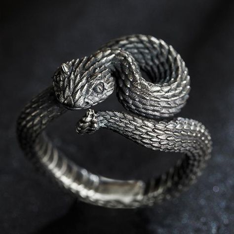 Motorcycle Party, Skeleton Ring, Serpent Ring, Biker Jewelry, Wedding Ring Sizes, 다크 판타지, Snake Jewelry, Gothic Rock, Animal Rings