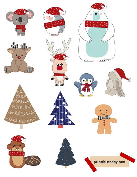 100 Free Printable Christmas Stickers (Cute + Vintage) Cute Christmas Clipart Free Printable, Christmas Stickers Printable Free, Free Christmas Printables Vintage, Noodle Horse, Christmas Stickers Printable, Christmas Clipart Free, Cricut Stickers, Printable Christmas Games, Vintage Paper Background