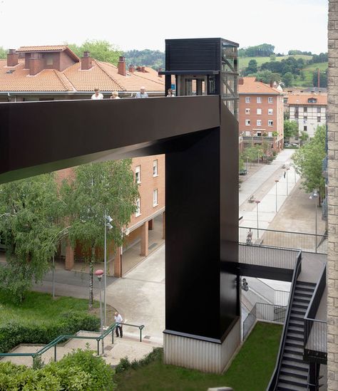 Urban Elevator and Pedestrian Bridge,Courtesy of VAUMM Landscapes Architecture, Landscape Gardening, Concrete Walkway, Elevator Design, Glass Elevator, Gardening Design, Lift Design, Villa Park, Urban Landscapes