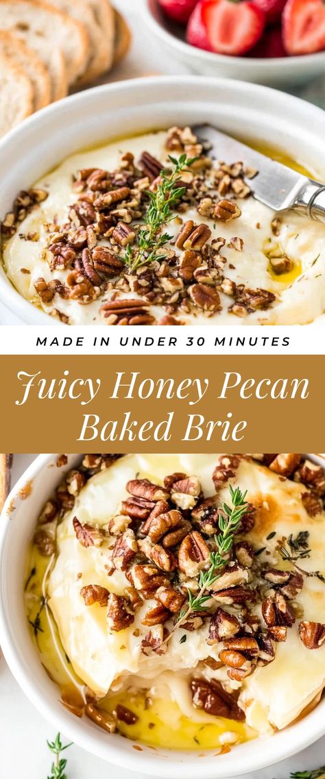 Image for Juicy Honey Pecan Baked Brie Honey Pecan Baked Brie, Pecan Baked Brie, Clematis Varieties, Best Honey, Honey Nut, Brie Cheese, Baked Brie, Cheese Lover, Cozy Night