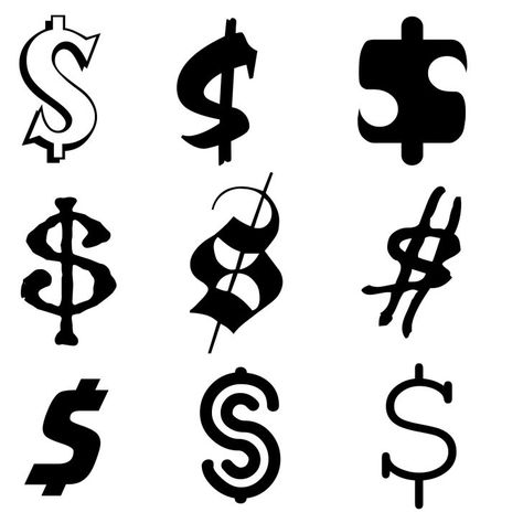 Dollar Sign Tattoo Design, Dollar Sign Drawing, Money Sign Tattoo, Dollar Sign Tattoo, Simbols Tattoo, Dollar Tattoo, Money Symbol, Sign Fonts, Sign Tattoo