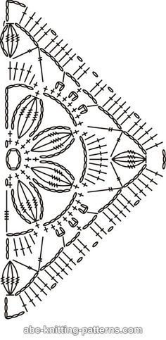 Crochet Geometric Pattern, Crochet Motif Patterns Diagram, Crochet Diagram Patterns Free, Crochet Motif Patterns Free, Crochet Pattern Diagram, Triangle En Crochet, Poncho Au Crochet, Crochet Shawl Free, Crochet Lace Shawl