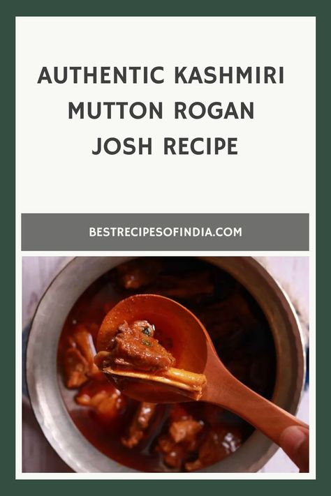 Authentic Kashmiri mutton rogan josh served in a pot with a wooden spoon. Mutton Rogan Josh, Rogan Josh Recipe, Kashmiri Recipes, Rogan Josh, Fenugreek Leaves, Dry Ginger, Best Blenders, Cooking Class, Special Recipes