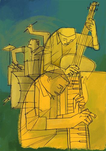 Jazz by wardomatic, via Flickr Arte Jazz, Jazz Poster, Jazz Art, Music Illustration, Musical Art, Arte Inspo, Jazz Blues, Wow Art, Funky Art