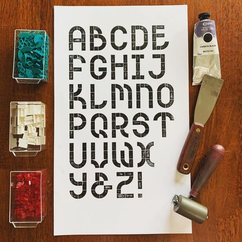 Provisional Press on Instagram: “Here she is! The To-Be-Named Lego font! Printing is definitely a capital P ✨Process✨that takes lots of Patience and Problem solving and I…” Lego Font, Lego Letters, Lego Dots, Lego Print, Short Quote, Lego Craft, Bookmaking, Art Apps, Lego For Kids