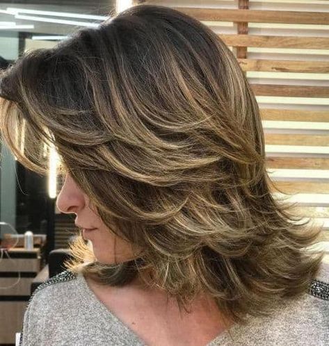 12 Alluring Layered Blonde Haircuts for Women [2019] Layered Thick Hair, Mid Length Layered Haircuts, Thick Hair Cuts, Medium Layered Haircuts, Midlength Haircuts, Shoulder Length Hair Cuts, Haircuts For Medium Hair, Shag Haircut, Haircut For Thick Hair