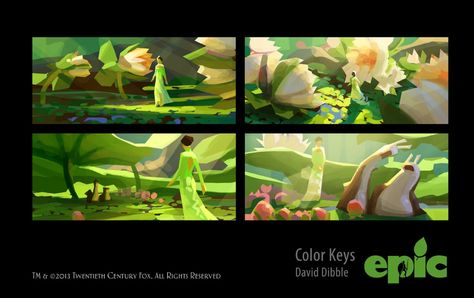 Colour Script, Corn Drawing, Ice Age 4, Blue Sky Studios, Rim Light, Color Script, Color Key, Vis Dev, Color Study