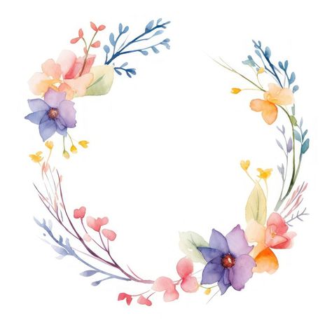 Flowers circle border pattern white background inflorescence. | free image by rawpixel.com / Aum Flower Circle Border, Circle Border Design, Circle Border, Circle Borders, Vintage Crockery, Frame Border Design, Floral Wreath Watercolor, Sunflower Tattoos, Circle Labels