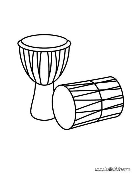 African Instruments Drawing, Kwanzaa Coloring Pages, Instrument Pictures, Drum Drawing, Drum Lessons For Kids, Drum Craft, Giraffe Coloring Pages, African Image, Musical Instruments Drawing